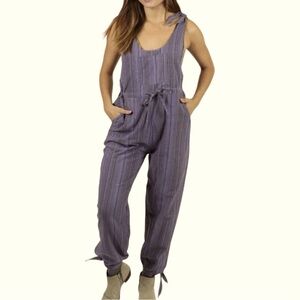 Women's Purple Striped Jumpsuit